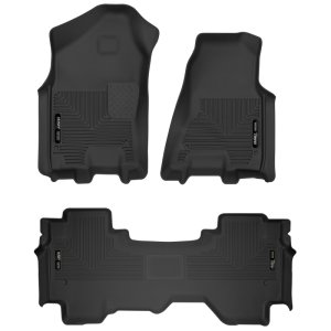 Ram 1500 Floor Mats - Front + Rear - Husky Liners - X-act Contour - Black - `19-`24